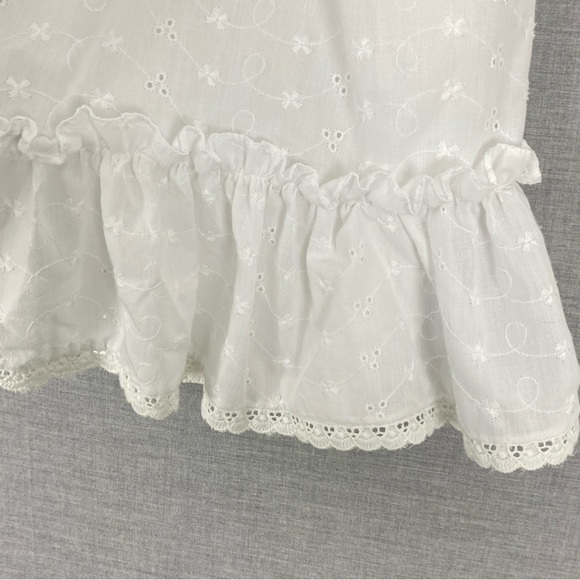 White Eyelet Christening Gown with Bonnet and Undershirt Vintage - Picture 6 of 11